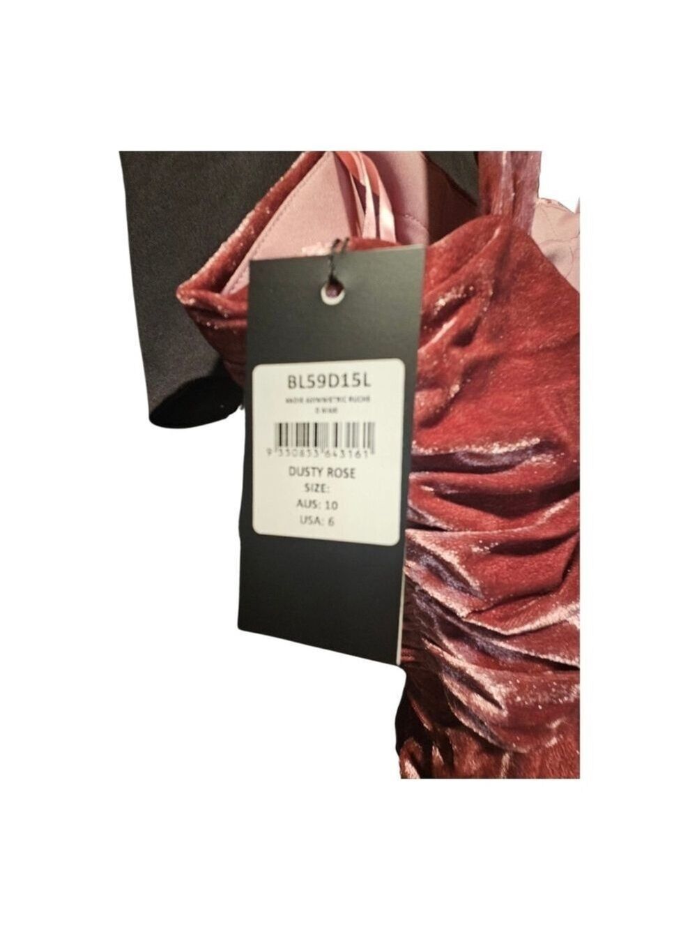 Black By BARIANO Dusty ROSE Velvet Maxi Dress Size 6 - Picture 4 of 8